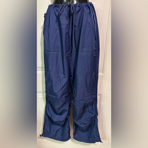 Women‘s Pants with 3 Pockets Drawstring Y2K Low Waist Baggy Parachute Pants - Picture 7 of 9